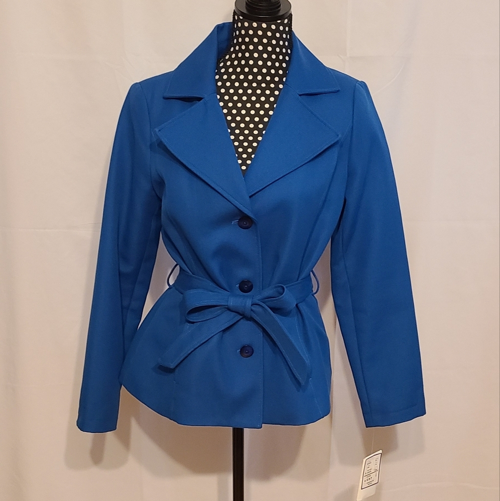 Doncaster Collection Blue Tie And Button Jacket
